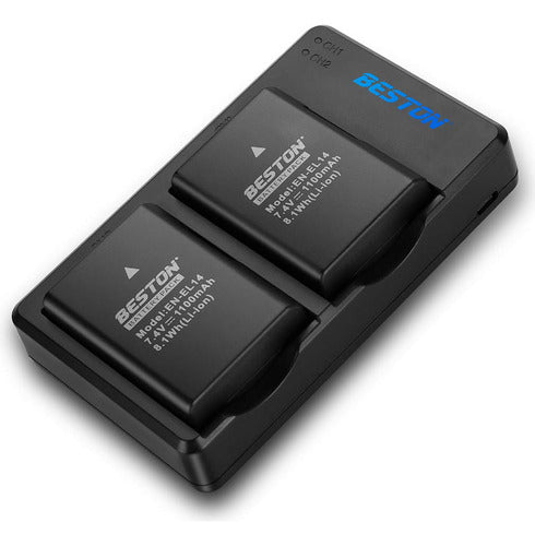 Beston 2pack Baterías Y Cargador Usb Rápido Para Nikon D3100 7