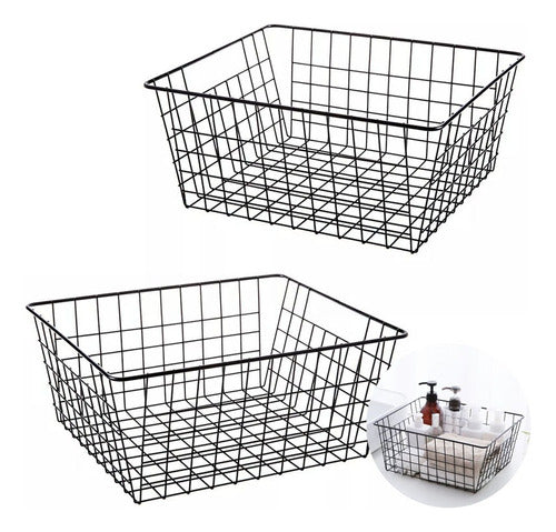 La Balanza Shop Metal Organizer Basket Set for Kitchen and Bathroom 0