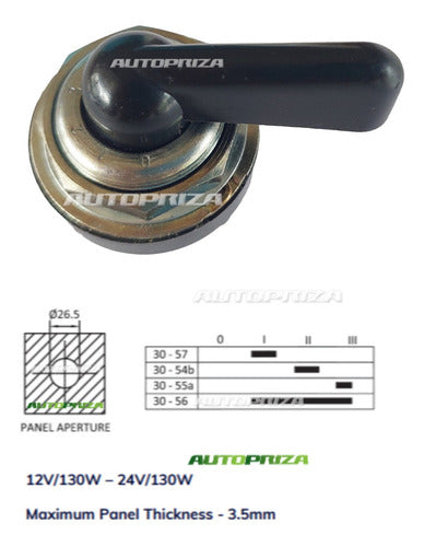 AutoPriza Universal 3-Position Rotating Light Switch - For Auto & Truck 1