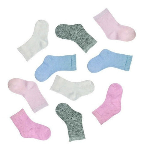Pack of 6 Floyd Baby Plain Socks for Girl or Boy 0