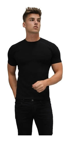 Men's Fitted Elastane T-Shirt - Lisbon Model Pink 10