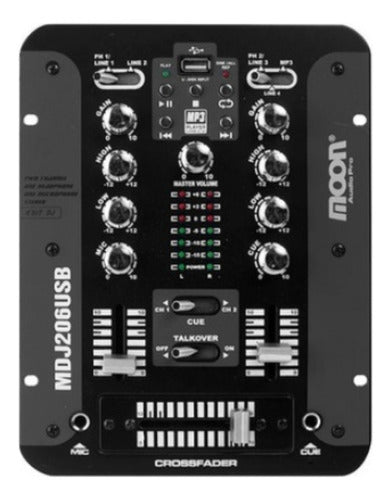 Moon Consola Mixer MDJ206USB 2 Canales Reproductor USB Bluetooth 0