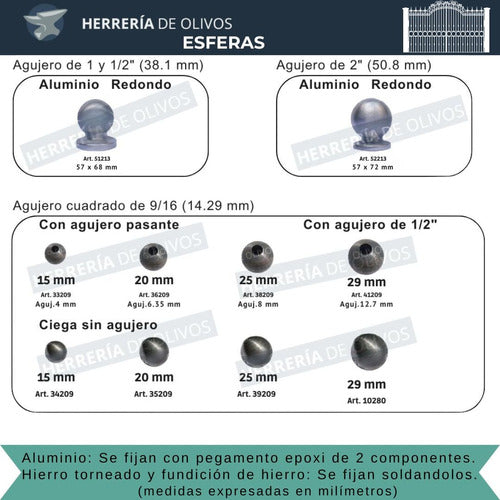 Herrería de Olivos Bocha Reja - Bocha Esfera Reja Caño Redondo 2 Dos Pulgadas 3