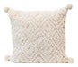 Creative Co-op Cotton Tufted Poms, Cream Color Pillow 0