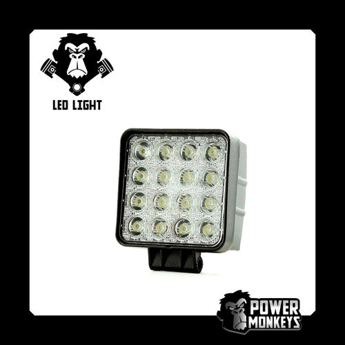 POWER MONKEYS 4 Square Flood Lights 48W Auto Moto 4x4 UTV Cuatri 1