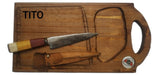 Maderas Artesanales al Pasar Kit Parrillero Tabla Madera Asado Personalizada Cuchillo 2