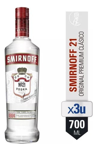 Smirnoff Vodka 700ml Pack of 3 Bottles Classic Original 1