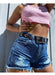 Las Locas Mom Style Ripped Rigid Denim Shorts - Sizes 38 to 42 4