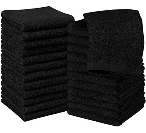 Utopia Towels Black Cotton Washcloth Set - Pack of 24 0