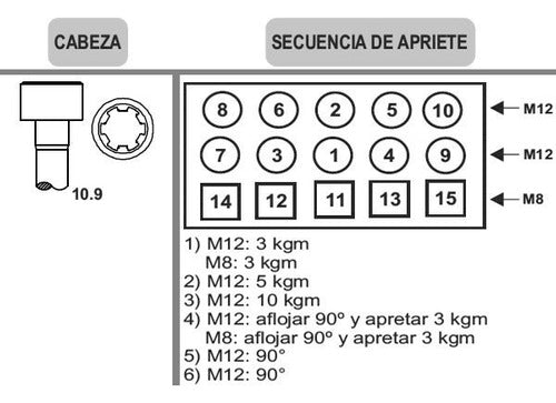 Reno Cylinder Head Bolts for Fiat Uno 1.7 L Diesel 19 1