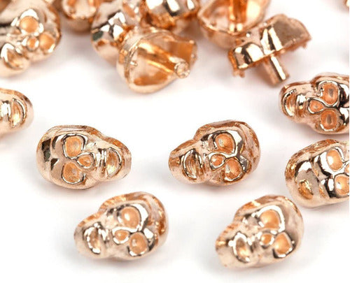 Rubyca 30 Skull Head Rivets Studs - Gold 0