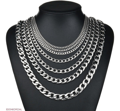 Men Women Cuban Link Chain Necklace Stainless Steel 3mm 3
