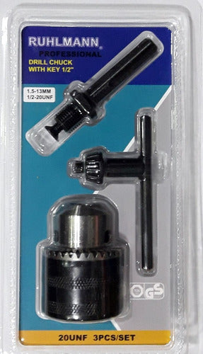 Ruhlmann SDS Plus Adapter Chuck Kit 13mm Includes Chuck Key 1