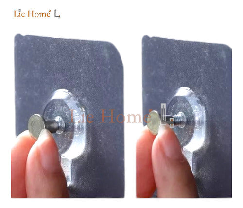 Lie Home 50 Adhesive Screw Hooks Transparent for Hanging Lh 3