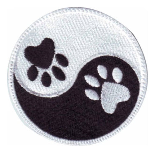 Parche Bordado Aplique Animal Yin Y Yang Patas De Perro 7 Cm 0