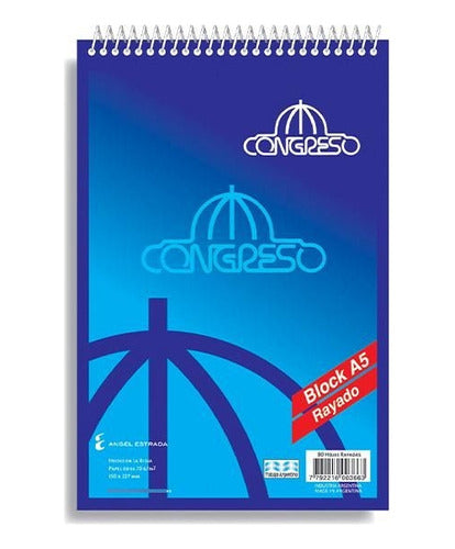 Congreso A5 Spiral Notebook - 80 Sheets 0