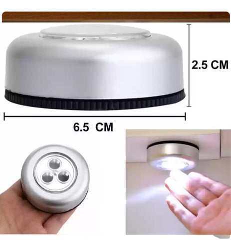 3 LED Touch Tap Lights Adhesive Portable Wardrobe Emergency Lamp 3