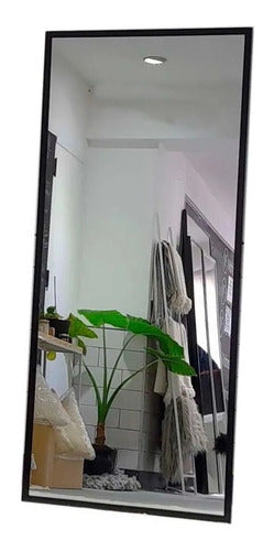 CuantoArte Rectangular Black Epoxy Mirror 180x50cm Industrial 0