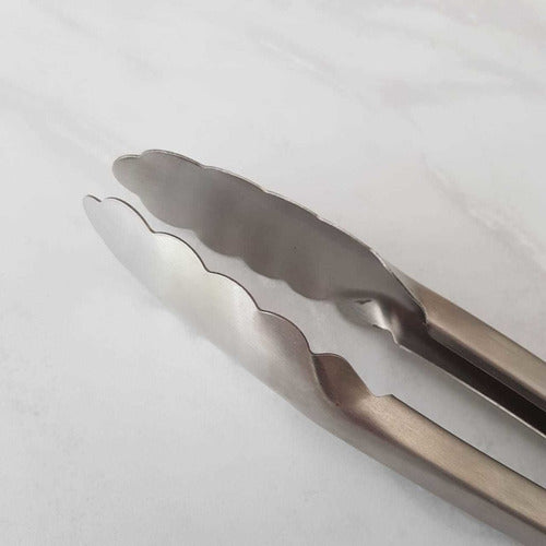 Pinza Gastronomica Acero Inox Reforzada Parrilla Mediana 1