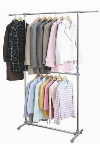 COLGAR SRL Double Extendable Coat Rack - Includes 5 Free Hangers! 0