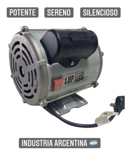 Motor Weg 1hp Para Hormigonera Trompito + Polea + Correa A30 4