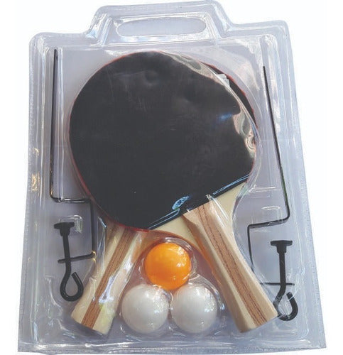 JA Complete Ping Pong Set with 2 Paddles, 3 Balls, Net & 2 Holders 1