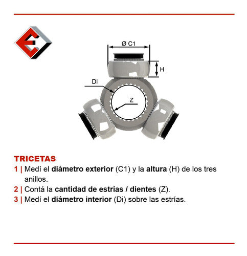 Triceta 3 Cubetas Tipo Anillos Fiat Punto «iii» Van 90/20 1