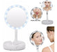 Portable Folding Round LED Light Makeup Mirror with Magnification 1