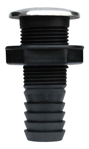 Five Oceans Black Plastic Pasacasco with Stainless Steel Ring for 1-1/2" Hose 1