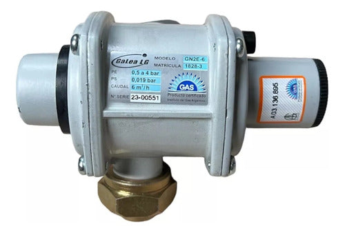 Natural Gas Regulator 2 Stages Approved Galea 6 Meters 0