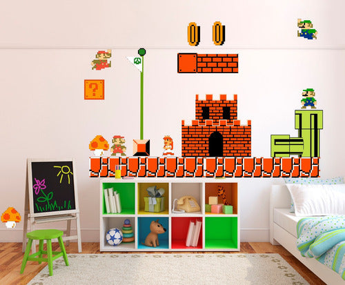 Super Mario Bros 8-Bit Wall Stickers for Kids' Room - Large Decals 1