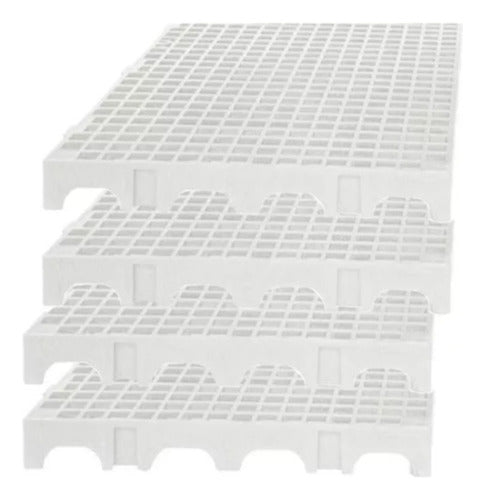 Kit 4 Estrado Piso Pallet Plástico Resistente 25x50 Branco 4