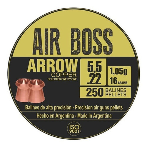 Air Boss Arrow Copper-Plated Pellets 5.5mm 250ct (16g) 1