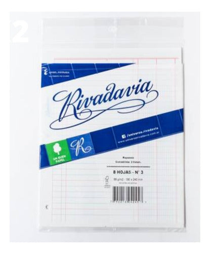 Rivadavia Repuesto Hojas Contable X8 Dos Columnas N3 Pack X3 0