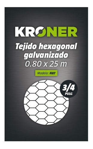 Tejido Malla Hexagonal Galv. 3/4' X 0.80 Mt. X 25 Mts Kroner 2