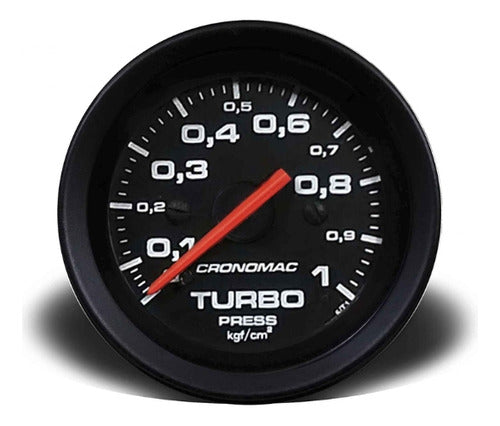 Manômetro Pressão Turbo 52mm Mecânico 1kg Street Preto 0