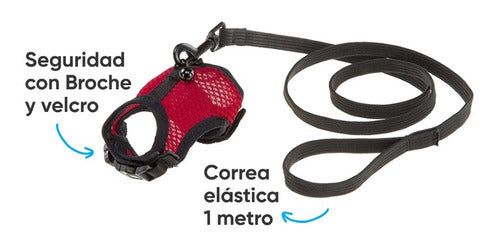 Ferplast Jogging XLarge Red Harness for Rabbits, Chinchillas, Guinea Pigs, and Cats 4