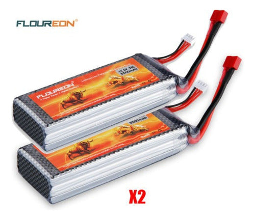 Floureon 11.1V Lipo Battery 5500mAh 3S 35C for RC Hobbies 1