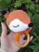 Vishwa Tejidos Crochet Rattle. Animals. Fox. Wooden Ring 1