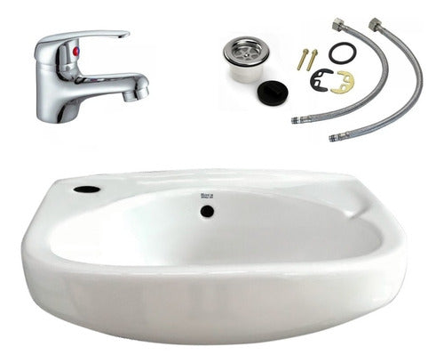 Combo Wall-Hung Basin Ibis by Roca with Monobloc Faucet Set 0