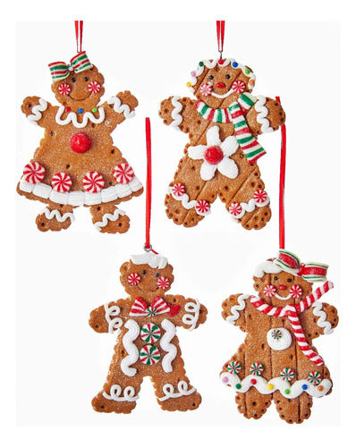 Kurt Adler Gingerbread Nino/nina Ornamento 4a 0