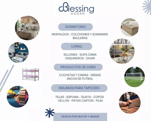 Blessing Base Sommier 2 Plazas Tapizado Eco-Cuero 140x190cm Reforzado 3