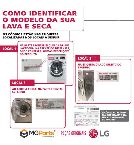 Trava Porta Lavadora Lava Seca LG Cv3011wg4 - 220v 4