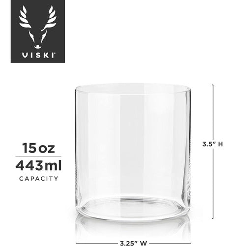 Viski Element Tumblers, Rocks Glass, Modern Minimalist Old Fashioned 3