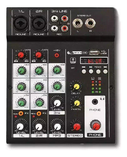 Mixer Ross M4u 4 Canales Bluetooth Usb 0