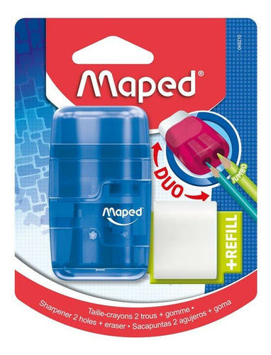 Maped Double Hole Sharpener with Eraser DUO 049210 1