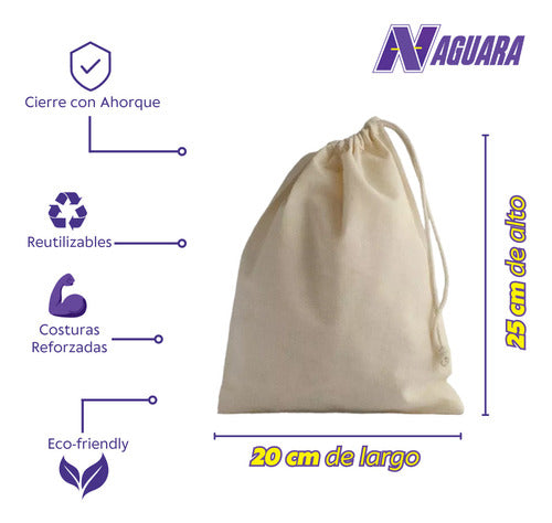 Naguara Bolsa Lienzo Ahorque 20x25 Lisa Souvenirs Packaging X 25 Uni 1