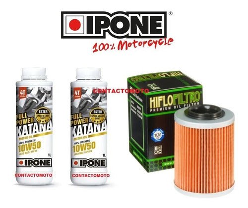 HIFLO + IPONE Kit Service Can Am 800 Outlander 07/15 Oil Filter 1