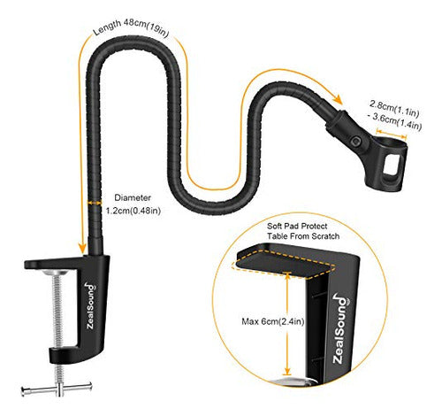 Zealsound Soporte De Brazo Para Microfono, Soporte Universal 3