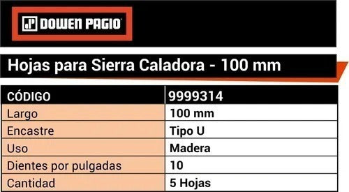 Hoja De Sierra Madera 10 Dientes Dowen Pagio 9999314 1